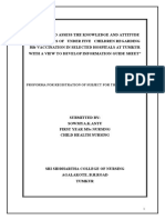 "A Study To Assess The Knowledge and Attitude: Proforma For Registration of Subject For The Dissertation