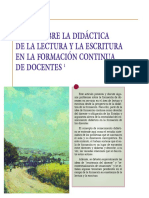 Castedo. Notas Sobre La Didáctica de La Lectura y La Escritura en La Formación Continua de Docentes