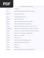 List of Functions in Python Math Module