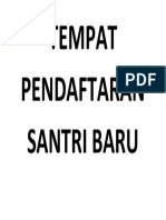 Tempat Pendaftaran Santri Baru