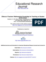 Effects of Teachers' Mathematical Knowledge For Teaching On Student