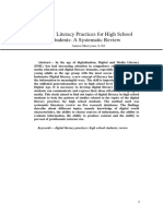 Digital Literacy Practices For High School Students - A Systematic Review
