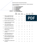 Scale for Social Support