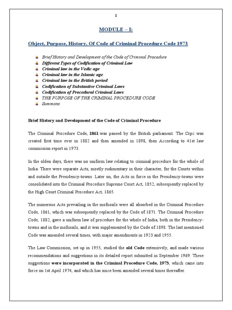 History of the Criminal Procedure Code | PDF | Crimes | Crime & Violence