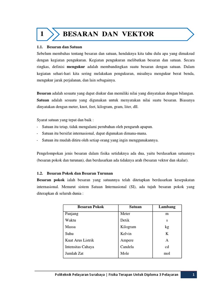 Besaran Vektor dalam Fisika Terapan | PDF | Metode & Bahan Ajar