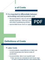 Definitions of Costs: It Is Important To Differentiate Between Accounting Cost and Economic Cost