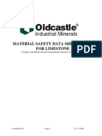 Material Safety Data Sheet (MSDS) For Limestone: (Complies With OSHA's Hazard Communication Standard, 29 CFR 1910.1200)