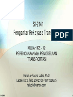 Si 2141 Prt Kuliah 12 Transport Planning and Modeling