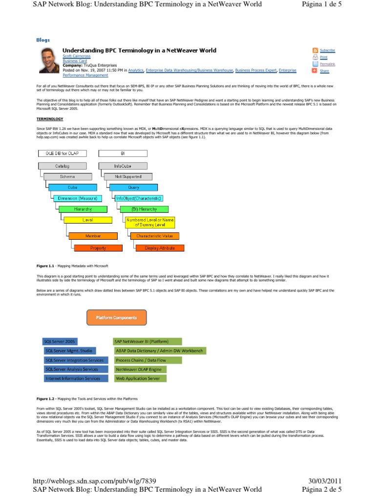 Understanding BPC Terminology in A Netweaver World: Blogs | PDF ...