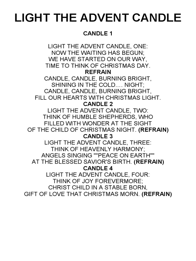 Light The Advent Candle Song Chords