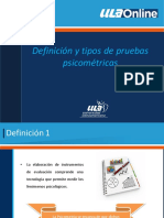 ULA-S1-Definicion y Tipos de Pruebas Psicometricas