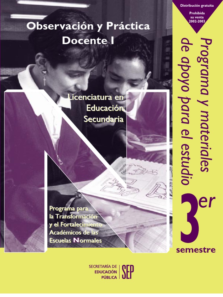 Observación y Práctica Docente I | PDF | Educación Secundaria | Maestros