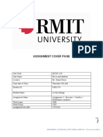 Assignment Cover Page: ASSIGNMENT 3 - ECON1194 - LE DUY KHANG - S3881714