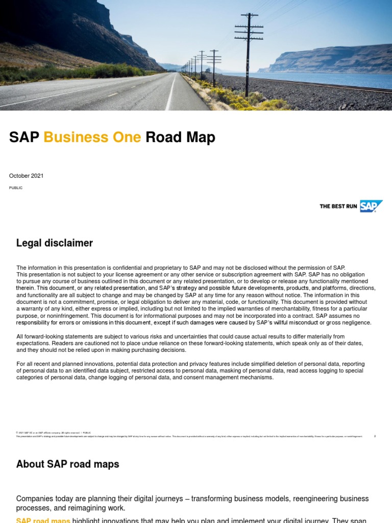 SAP Business One Road Map | PDF | Cloud Computing | Microsoft Sql Server