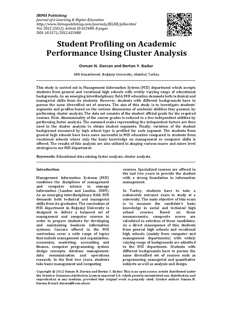 Student Profiling On Academic | PDF | Factor Analysis | Conceptual Model