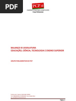 BALANÇO DA EDUCAÇÂO, CIÊNCIA, TECNOLOGIA E ENSINO SUPERIOR (XI LEG)[1]