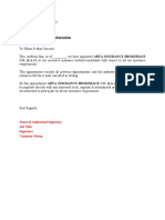Broker Appointment Letter Template