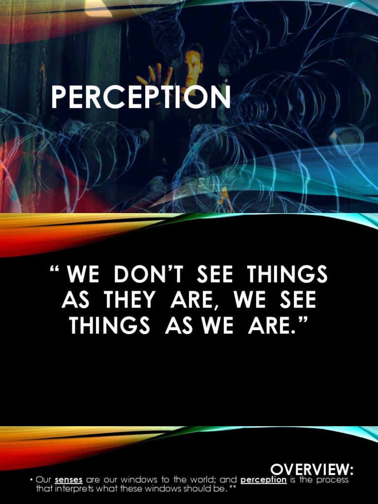 Lecture Itp 5.1 | PDF | Perception | Senses