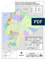 Mapa de ubicación de estaciones hidrometeorológicas por cuencas Ecuador