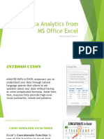 Data Analytics From MS Office Excel: Performance Task 6.1