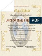 LANCE CHRISDAEL Baptismal Certificate