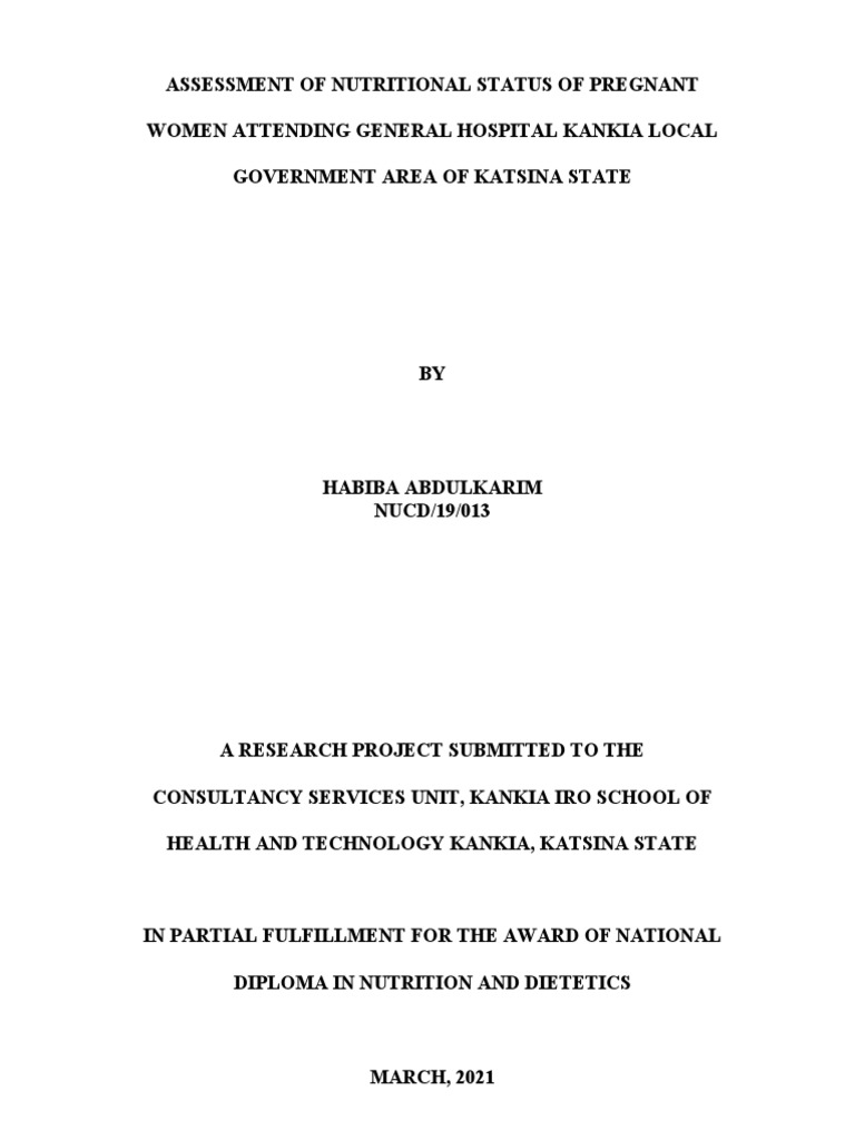 Nutritional Status of Pregnant Women | PDF | Nutrients | Carbohydrates