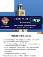 SS ZG653 (RL 1.3) : Software Architecture: BITS Pilani Architecture Styles and Views
