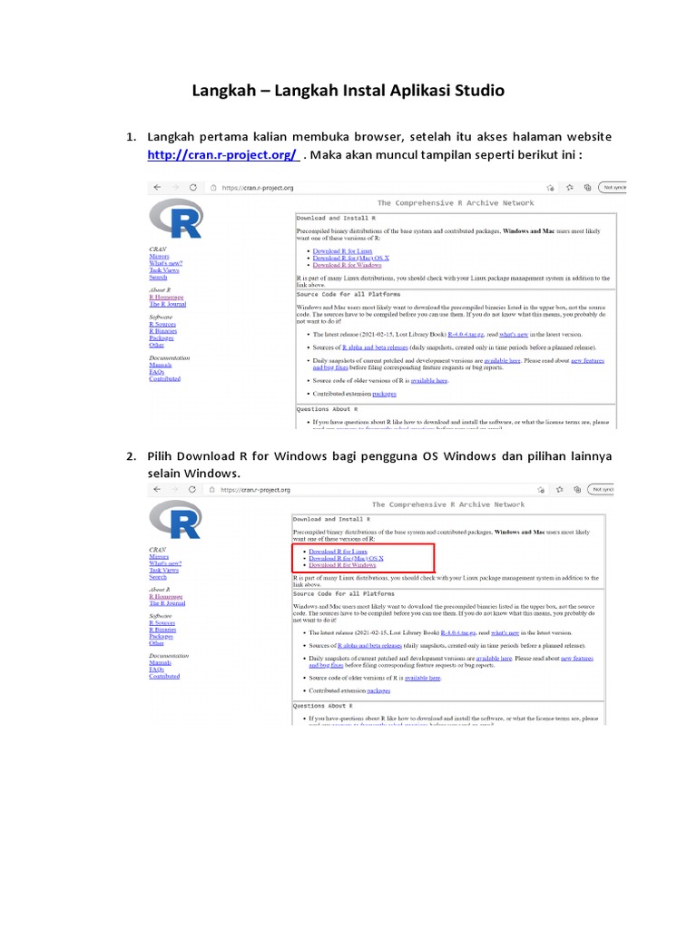 Panduan Instal R dan RStudio | PDF