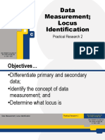 Lesson 2 - Data Measurement Locus Identification