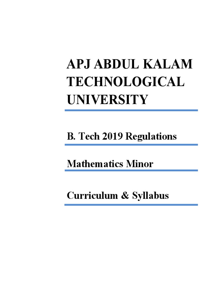 Mathematics Minor Syllabus Overview | PDF | Eigenvalues And ...