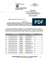 Anunt Rezultate La Proba de Evaluare Performante Fizice - Concurs Pentru Ocuparea A 8 Posturi Vacante de Ajutor Șef Post Din Cadrul I.P.J. Cluj