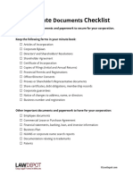 Corporate Checklist: Documents
