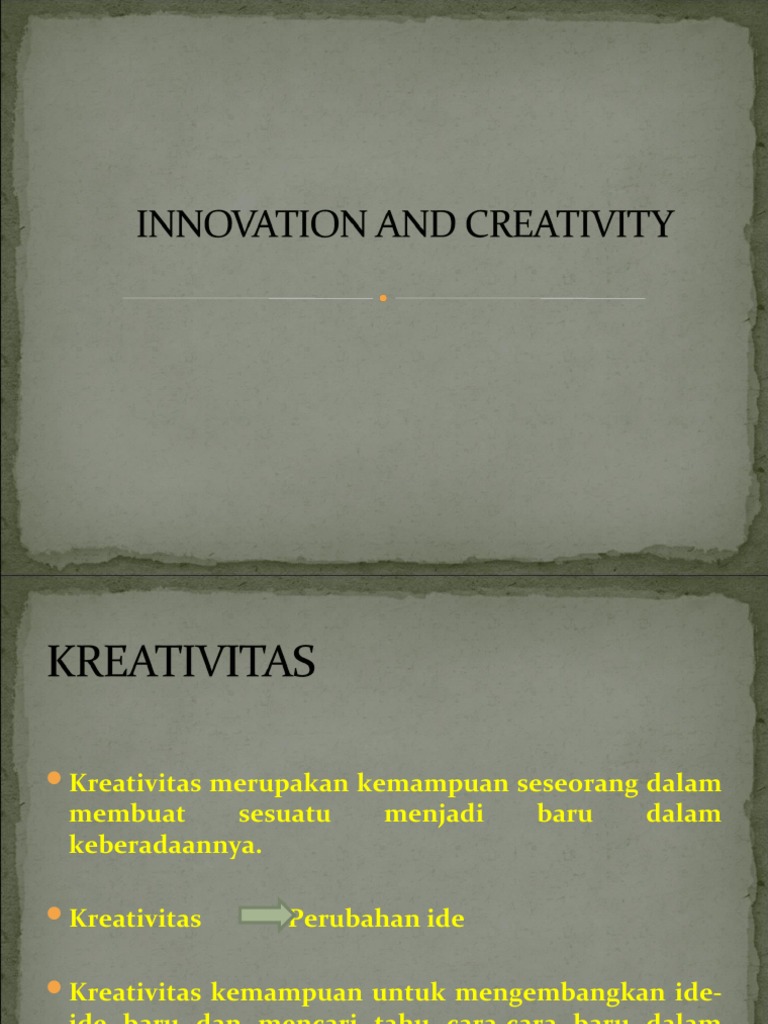 Kreativitas Dan Inovasi | PDF | Karier & Perkembangan