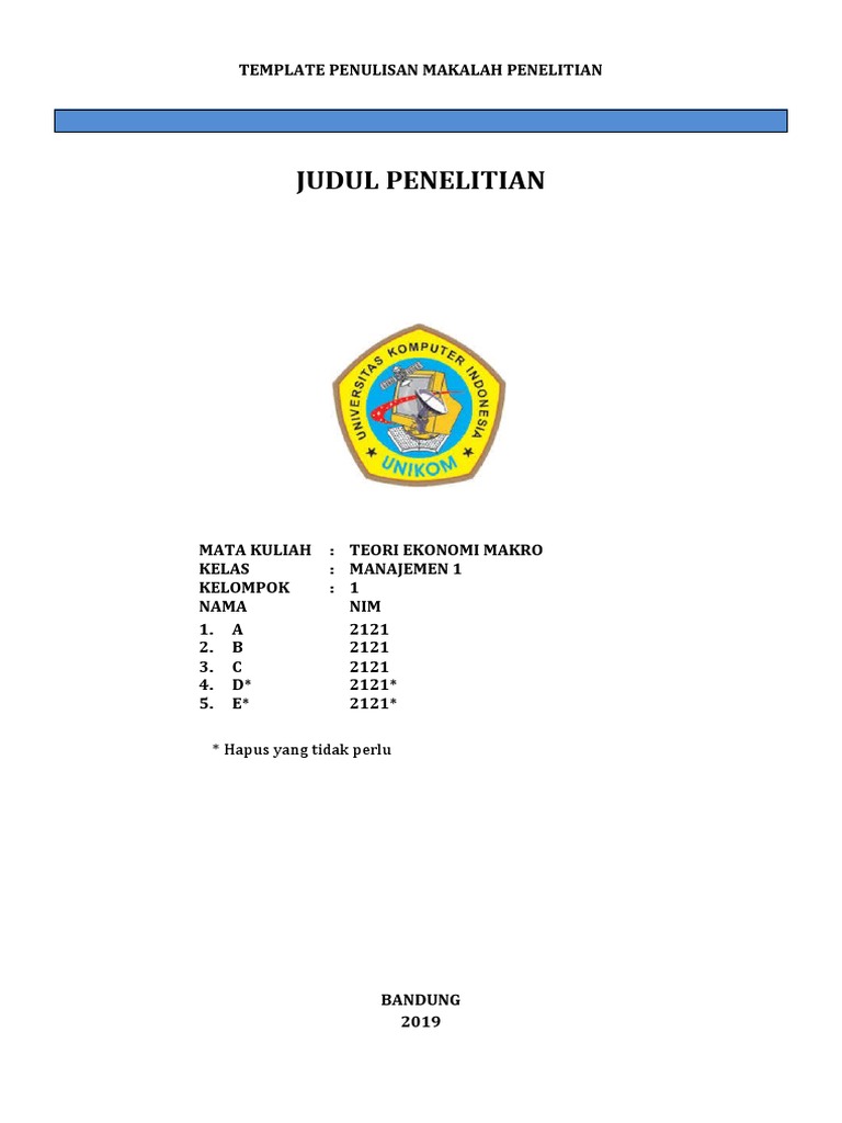 Template Penulisan Makalah Ilmiah | PDF