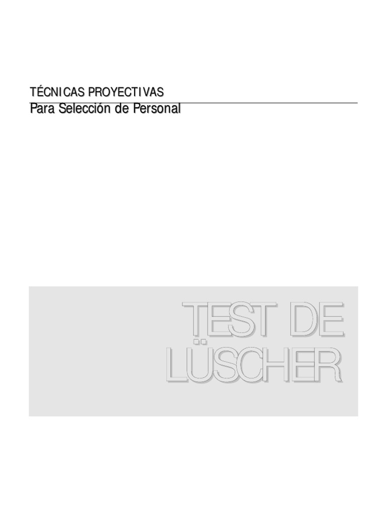 Interpretación del Test de Lüscher | PDF | Percepción visual | Color