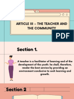 ARTICLE III – THE TEACHER AND THE COMMUNITY (1)