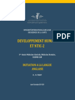 Developpement Humain Et Ntic-2: Initiation A La Langue Anglaise