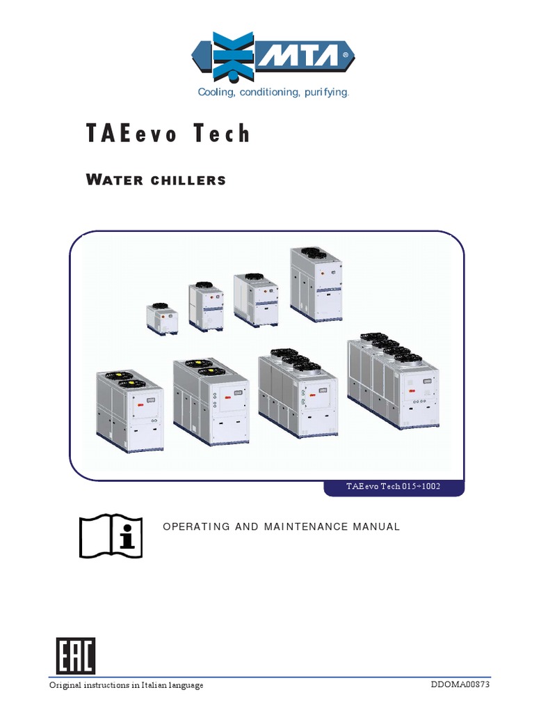 TAEevo Tech Water Chillers Manual | PDF | Pump | Water