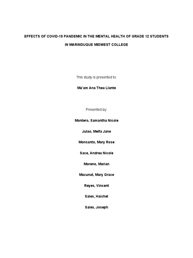 PR2 Grade 12 Humss | Download Free PDF | Mental Health | Stress (Biology)