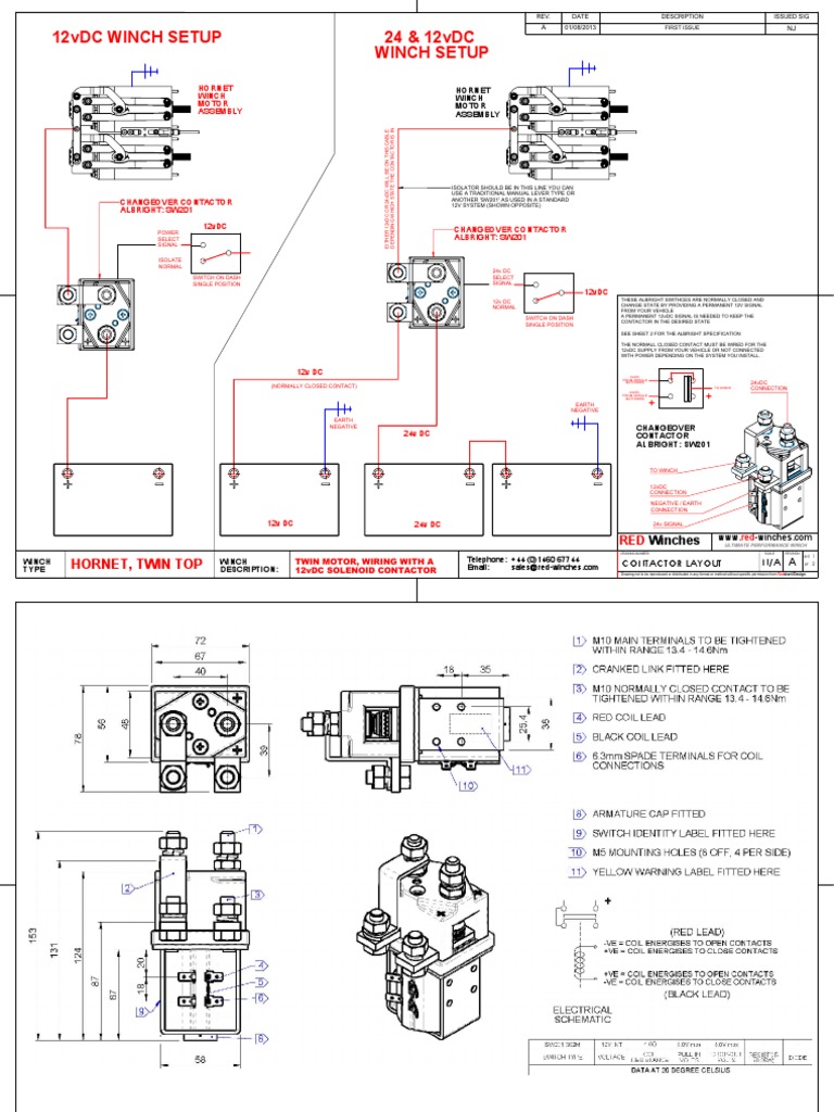 12Vdc Winch Setup 24 & 12vDC Winch Setup: Hornet, Twin Top | PDF | Switch |  Telephone