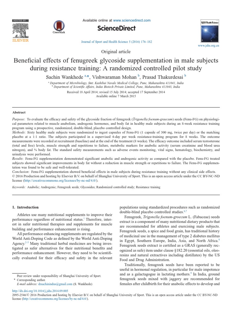 Beneficial Effects of Fenugreek Glycoside Supplementatio 2016 Journal of Spo PDF Strength