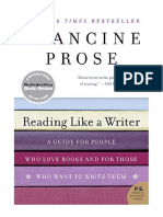Reading Like A Writer: A Guide For People Who Loves Books and For Those Who Want To Write Them - Francine Prose