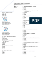 Soal UAS Bahasa Inggris Ks V Semester 1