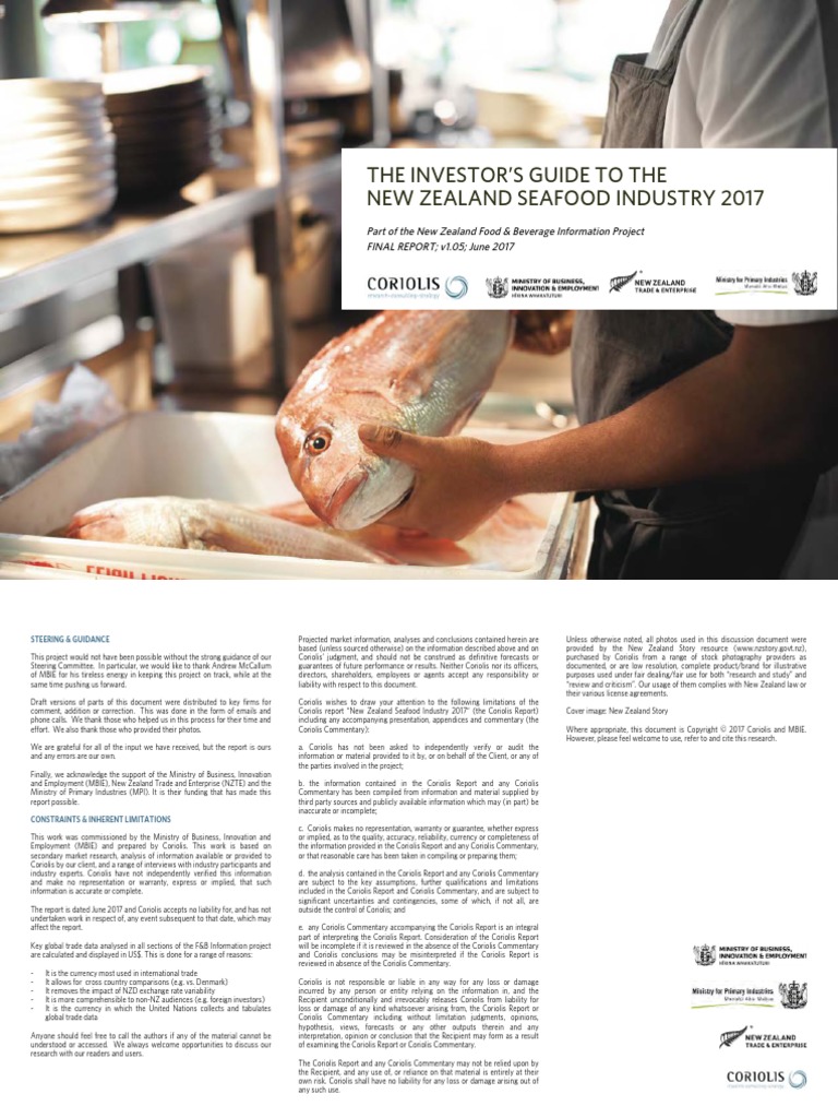 Investors Guide To The New Zealand Seafood Industry 2017 PDF