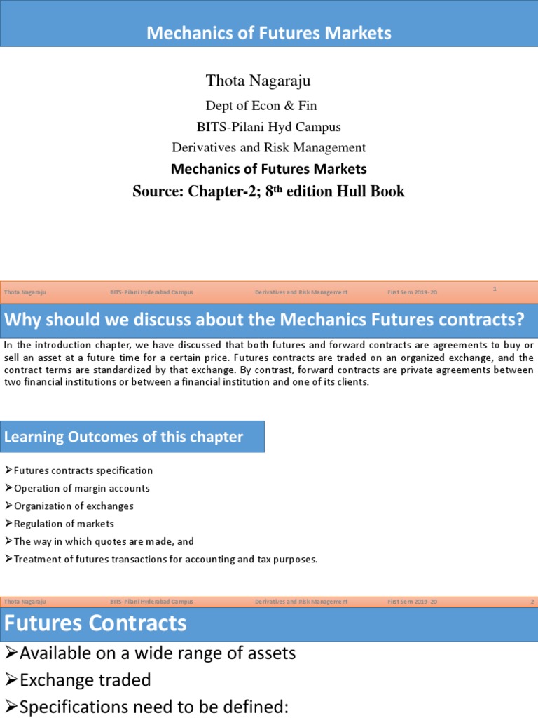 Mechanics of Futures Contracts Explained | PDF | Futures Contract ...