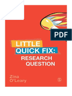 Research Question: Little Quick Fix - Zina O'Leary