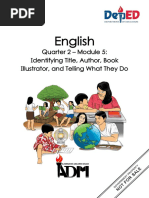 English 2 - q2 - Mod5 - Identifying Title, Author, Book Illustrator, and Telling What They Do - v2