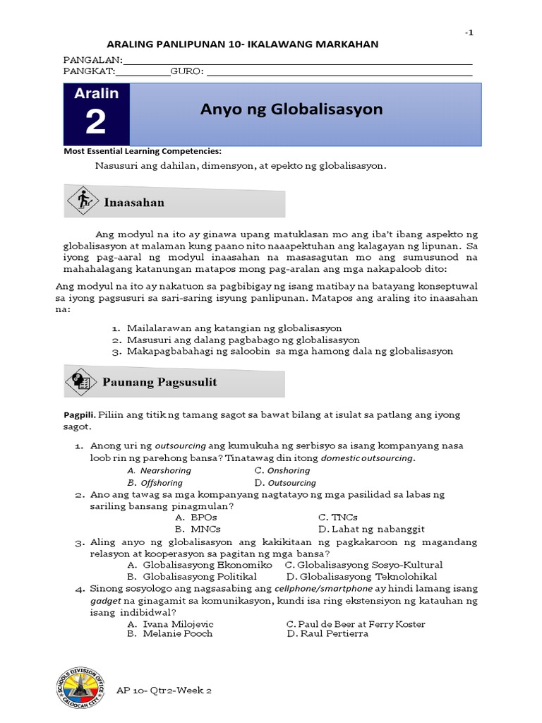 AP 10 Q2 Week 2 | PDF
