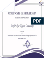Membership Certificate - Prof - Dr. Iyer Vijayan Gurumurthy