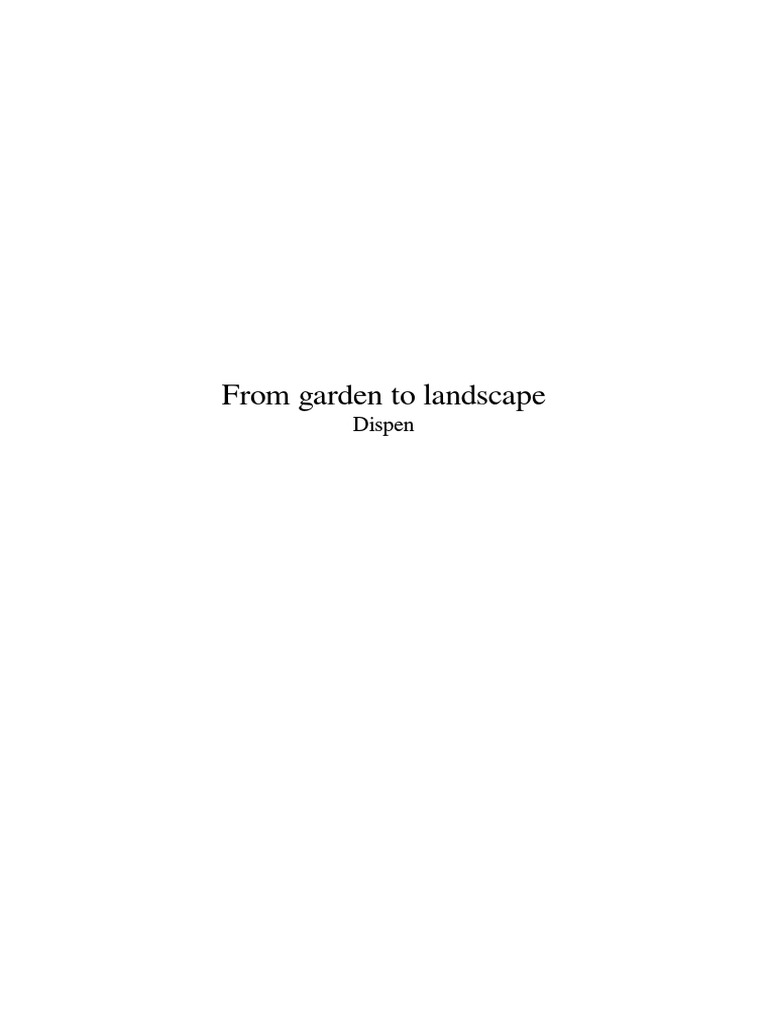 From Garden To Landscape, PDF